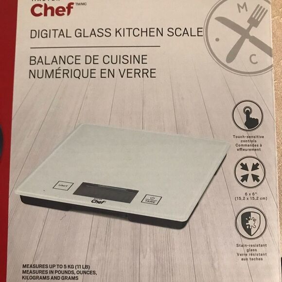 Master Chef Digital Glass Kitchen Scale New - Picture 3 of 4